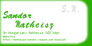 sandor matheisz business card